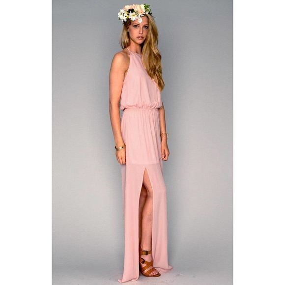 Show Me Your MuMu Dresses & Skirts - Show Me Your Mumu Heather Halter Dress in Frosty Pink Crisp Size XXL
